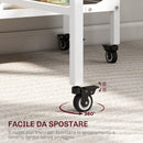 Tavolo Salvaspazio Pieghevole a 2 Ribalte per 6 Persone 130x80x74 cm Bianco e color Legno 