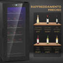 Cantinetta Frigorifero 18 Bottiglie di Vino Display e Luce LED e Controllo Temperatura   