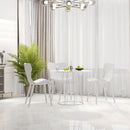 Tavolo da Giardino Ø80,5x74,6 cm in Acciaio e MDF Bianco