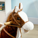 Cavallo a Dondolo per Bambini 68x26x62 cm con Suoni in Peluche Marrone
