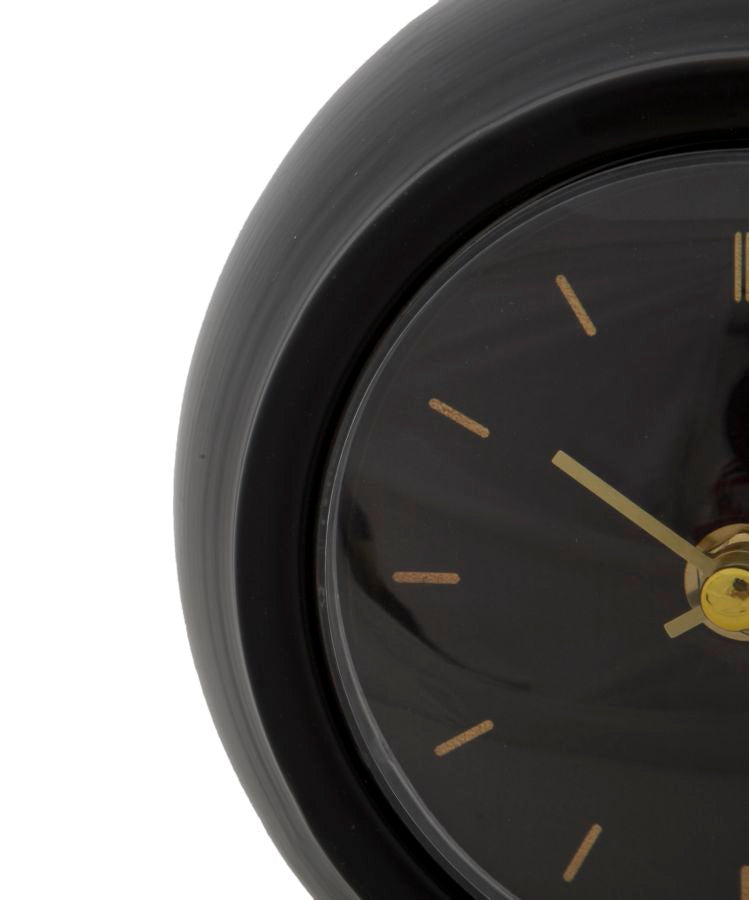 Orologio da Tavolo Ball Nero 16x13x19 cm in Ferro e Plastica-2