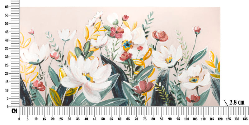 Dipinto su Tela Florville 60x120x2,8 cm Cornice in Legno di Pino Multicolor-6