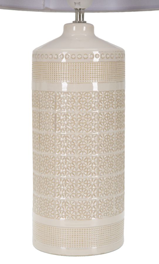 Lampada da Tavolo Graphs  30x55x30 cm in Ceramica Crema-3