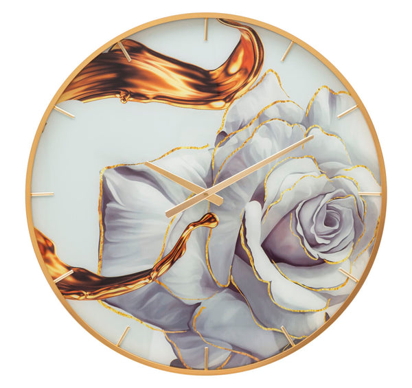prezzo Orologio da Parete Rose 5x60x5 cm in Vetro MDF e Metallo Multicolor