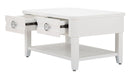Tavolino da Caffè 90x47x60 cm in Legno MDF e Metallo Bianco-3