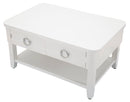 Tavolino da Caffè 90x47x60 cm in Legno MDF e Metallo Bianco-5