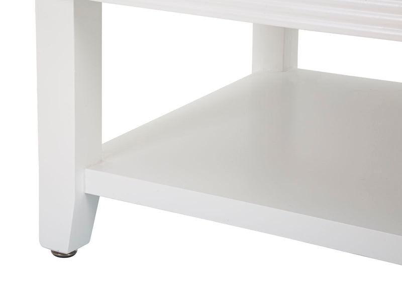 Tavolino da Caffè 90x47x60 cm in Legno MDF e Metallo Bianco-7