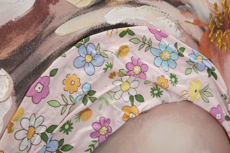 Dipinto su Tela Naomi 100x100x3 cm Cornice in Legno di Pino Multicolor-4