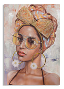 Dipinto su Tela Jennifer 70x100x3 cm Cornice in Legno di Pino Multicolor-1