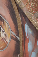 Dipinto su Tela Jennifer 70x100x3 cm Cornice in Legno di Pino Multicolor-5