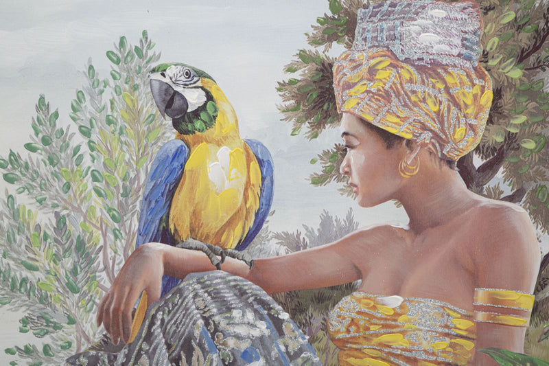 Dipinto su Tela Kenda Orizzontale 120x90x3 cm Cornice in Legno di Pino Multicolor-2