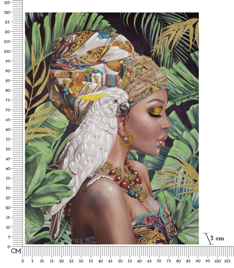 Dipinto su Tela Kloe Verticale 120x90x3 cm Cornice in Legno di Pino Multicolor-6