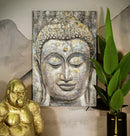 Dipinto su Tela Face Buddha Light 80x120x3 cm Cornice in Legno di Pino Multicolor-6