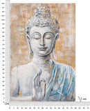 Dipinto su Tela Buddha Light 80x120x3 cm Cornice in Legno di Pino Multicolor-6