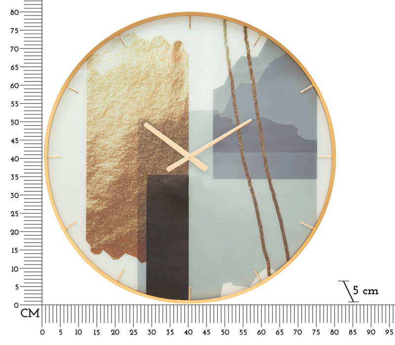 Orologio da Parete Motif 5x80x5 cm in Vetro MDF e Metallo Multicolor-6