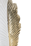 Lampada da Tavolo Glam Leaf 30x47,5x30 cm in Ceramica Bianco/Oro-3