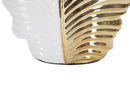 Lampada da Tavolo Glam Leaf 30x47,5x30 cm in Ceramica Bianco/Oro-4