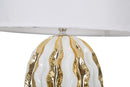 Lampada da Tavolo Glam Stary 33x48x33 cm in Ceramica Bianco/Oro-2
