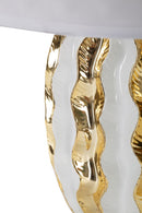 Lampada da Tavolo Glam Stary 33x48x33 cm in Ceramica Bianco/Oro-3
