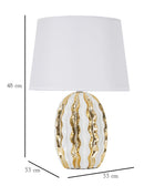 Lampada da Tavolo Glam Stary 33x48x33 cm in Ceramica Bianco/Oro-6