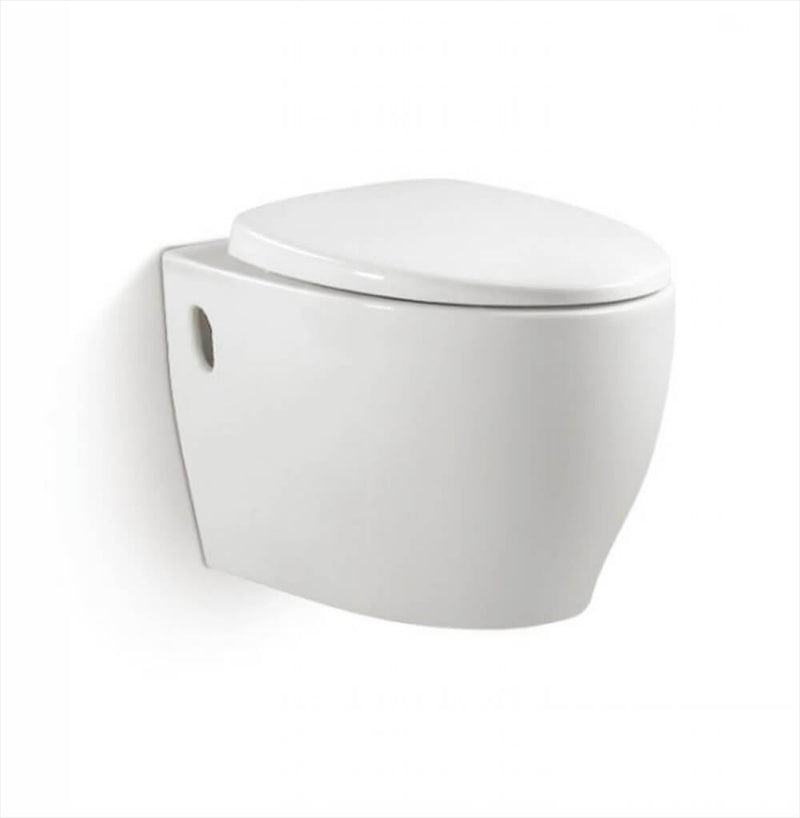 WC Sospeso in Ceramica 39x57x35 Cm Vorich Round Bianco-1