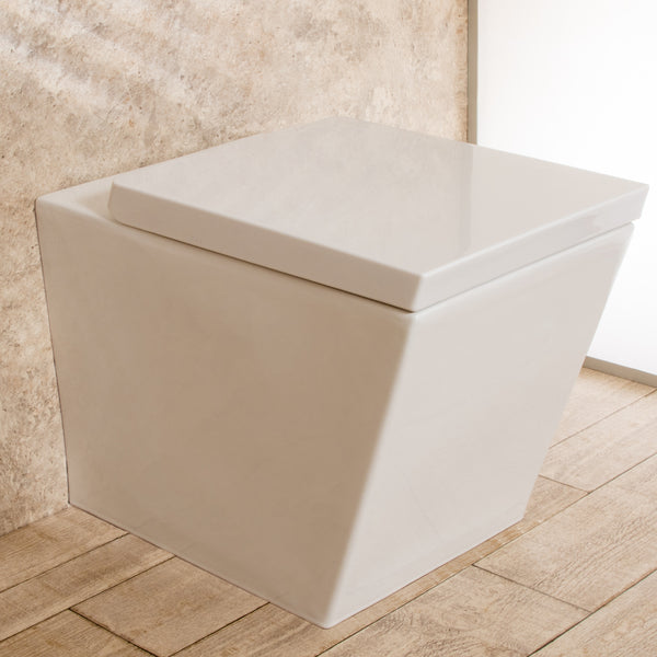 acquista WC Filo a Muro in Ceramica 35,50x55,50x39,5 cm Square Bianco