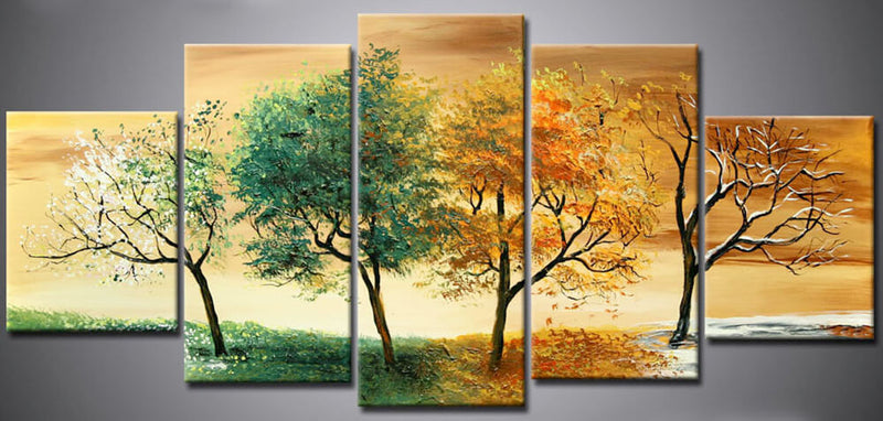 Dipinti su tela moderni paesaggio alberi gialli - Dipinti Moderni