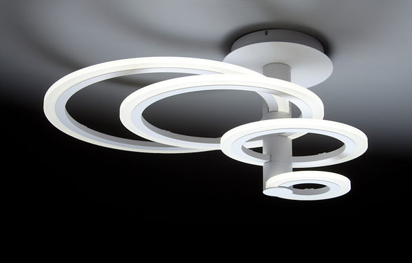 Lampadario a Sospensione 4 Anelli LED Luce Calda 63x63cm Zaghi Round online