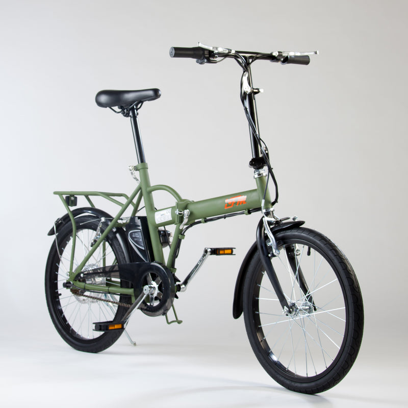 Bicicletta Elettrica Pieghevole 36V a Pedalata Assistita 20" 250W IFM Verde Militare-1