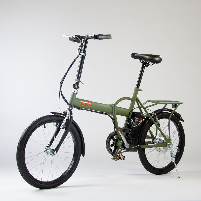 Bicicletta Elettrica Pieghevole 36V a Pedalata Assistita 20" 250W IFM Verde Militare-3
