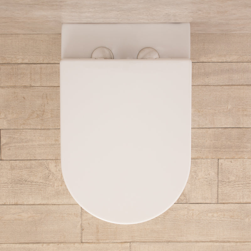 WC Filo a Muro in Ceramica 36,50x56x41 cm Vortix Bianco-2
