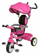 Triciclo a Spinta Seggiolino Reversibile per Bambini Miller Colibrino Rosa-1