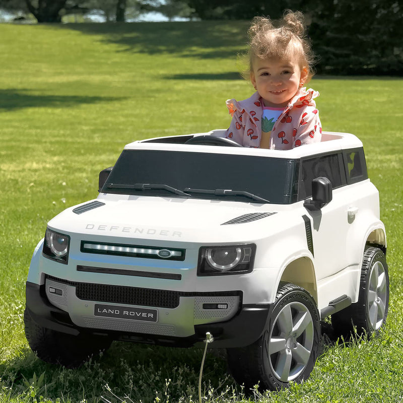 Macchina Elettrica per Bambini 12V Land Rover Defender Bianca-2