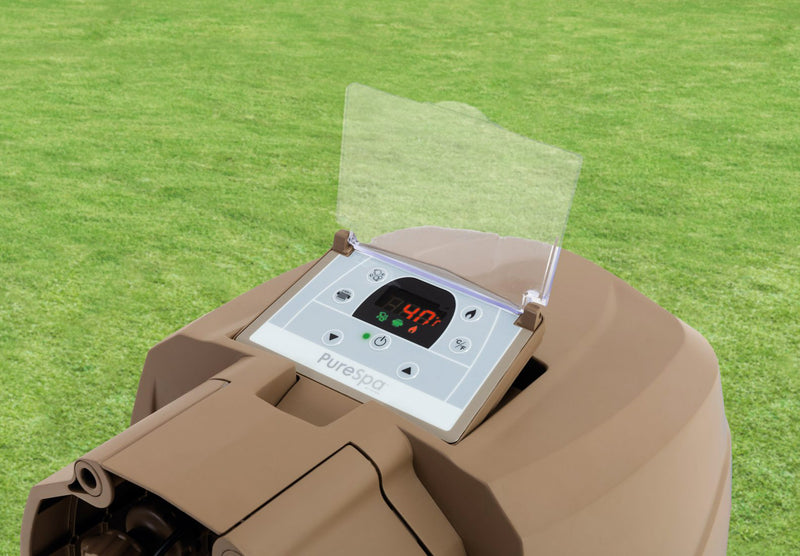 Vasca Idromassaggio da Esterno Gonfiabile Riscaldata 4 Posti Ø196x71 cm Intex 28426 Beige-2