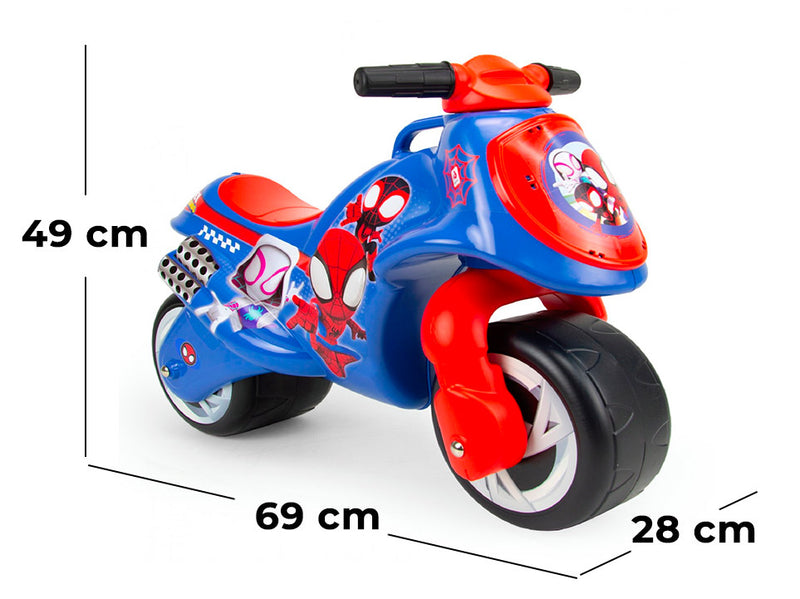 Moto Cavalcabile per Bambini 69x28x49 cm Primi Passi Neox Marvel Spider-Man-3