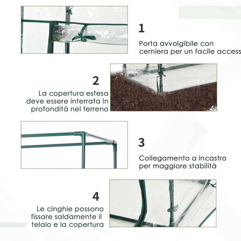 Serra da Giardino 100x50x150 cm in PVC Trasparente-6