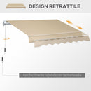 Tenda da Sole Avvolgibile Parasole a Parete Manuale Impermeabile Beige 2.5x2m -8
