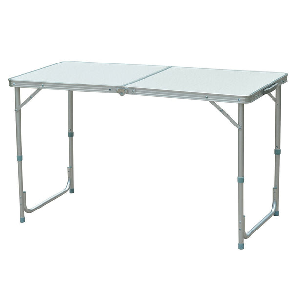 online Tavolo da Campeggio Picnic Pieghevole Regolabile in Alluminio 120x60x54/70 cm