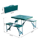 Tavolo da Campeggio con 4 Sedie Richiudibile a Valigetta in Alluminio Verde 84.5x39x10 cm -3