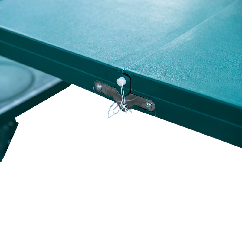 Tavolo da Campeggio con 4 Sedie Richiudibile a Valigetta in Alluminio Verde 84.5x39x10 cm -9