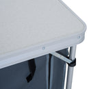 Tavolino da Campeggio Pieghevole con Ripiano Portavivande in Alluminio Bianco -9