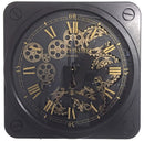 Orologio da Parete 49,5x7,5x49,5 cm in Acciaio e Vetro Engrenage-1