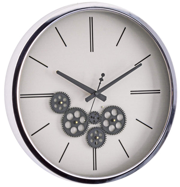 Orologio da Parete Ø46x5,8 cm in Acciaio e Vetro Engrenage online