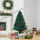 Albero di Natale Artificiale 120 cm 130 Rami in Fibra Ottica e PVC e 16 luci LED -2