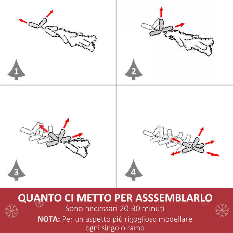 Albero di Natale Artificiale 150 cm Foltissimo in Fibra Ottica con Supporto -6