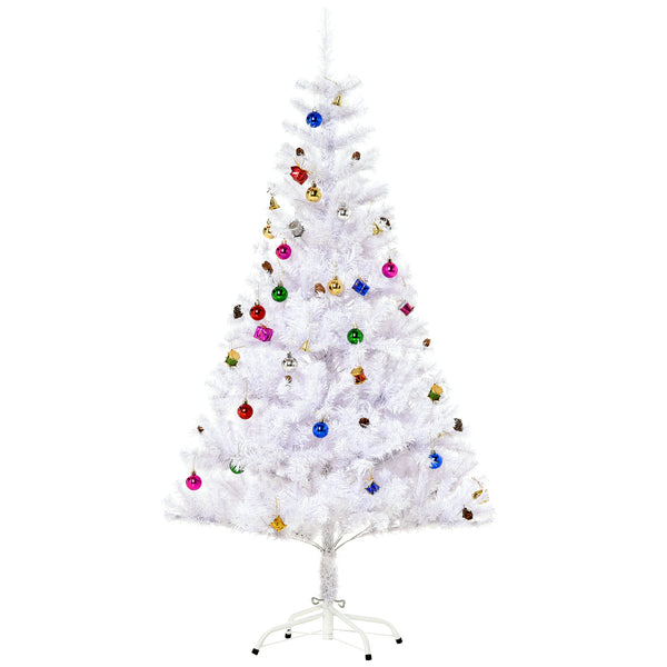 acquista Albero di Natale Artificiale 150 cm 680 Rami Addobbato Bianco