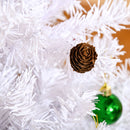 Albero di Natale Artificiale 150 cm 680 Rami Addobbato Bianco -7