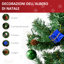 Albero di Natale Artificiale 180 cm Palline e Decorazioni in PVC Ferro -4