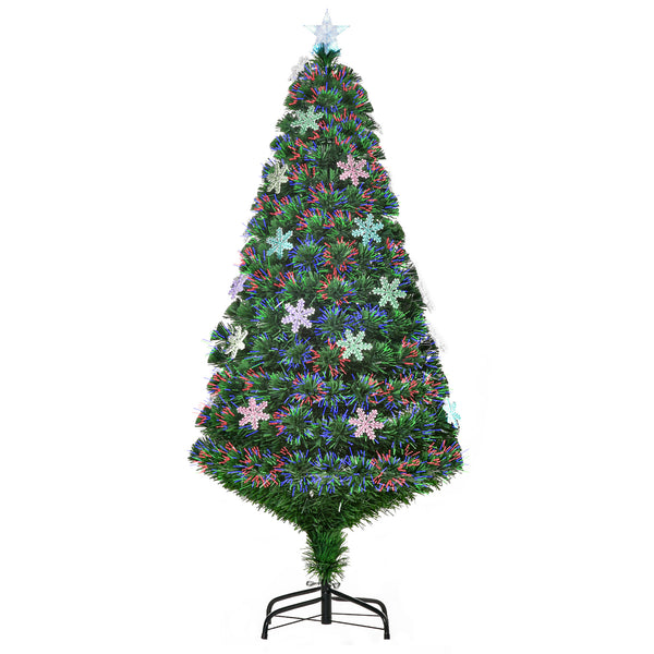 acquista Albero di Natale Artificiale 150 cm 20 luci LED a Forma di Cristallo di Neve