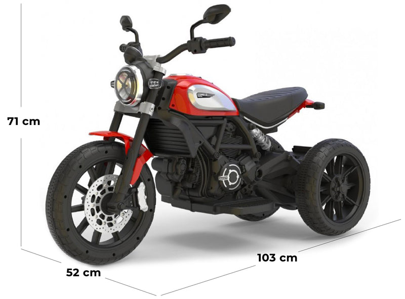 Moto Elettrica per Bambini 12V Ducati Scrambler Icon Rossa-5